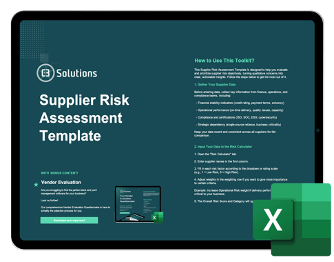 Supplier Risk Assessment Template ipad